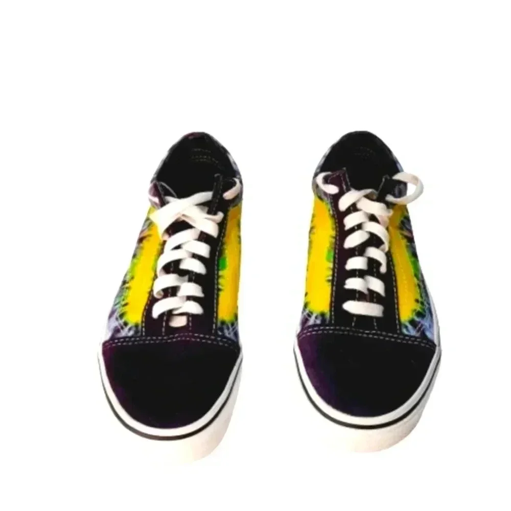 Vans Old Skool Tie Dye Sneakers Rainbow Stripe Mens 5 Womens 6.5 Unisex